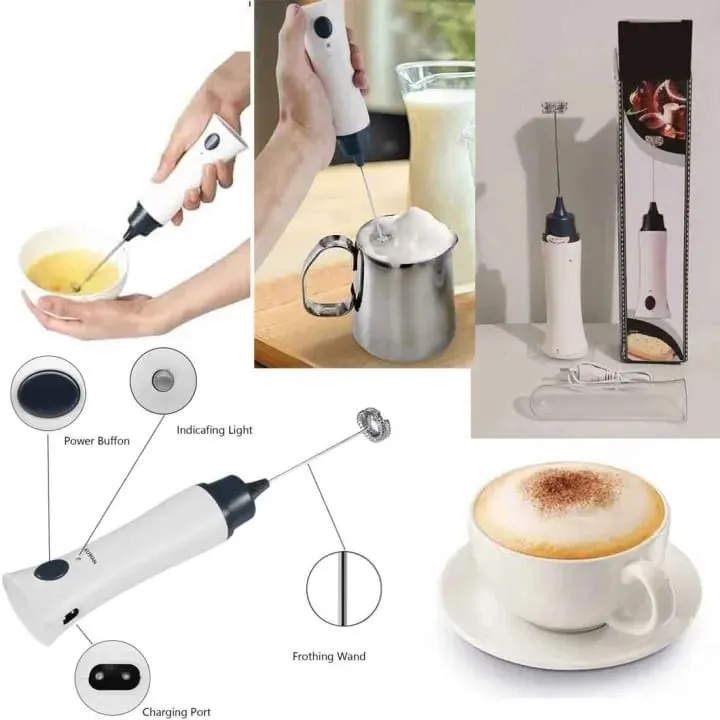 পোর্টেবল হ্যান্ডহেল্ড কফি ফ্রদার ও মিক্সার-Portable Handheld Coffee Frother & Mixer / Multi-functional Egg Beater - Image 4